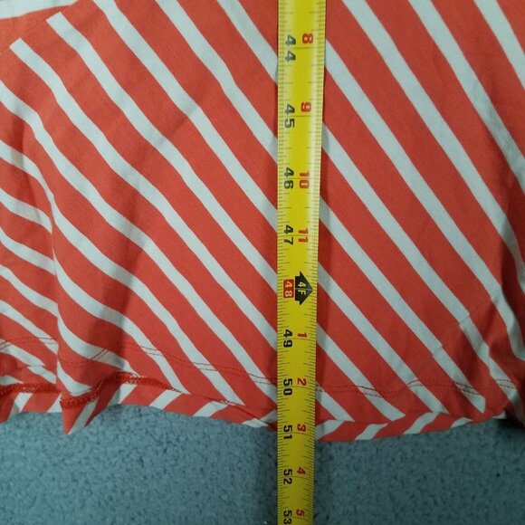 NEW Volcom Maxi Dress Women's Medium Orange White Striped Casual Stretch Tank - Picture 6 of 13